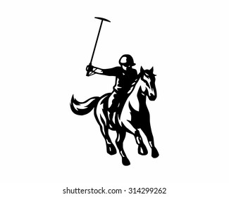 polo sport riding horse silhouette image vector