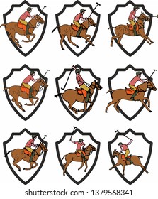 polo sports badge graphic design vector art