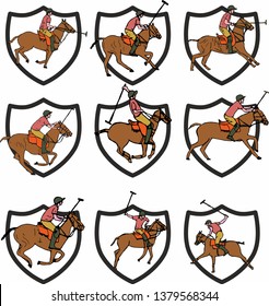 polo sports badge graphic design vector art