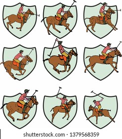 polo sports badge graphic design vector art