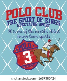 Polo sports club graphic design vector art