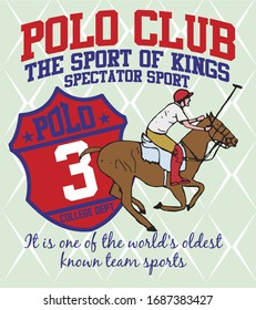 Polo sports club graphic design vector art