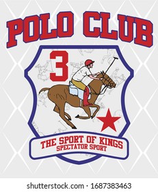 Polo sports club graphic design vector art