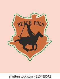 Polo sports Embroidery graphic design vector art