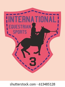 Polo sports Embroidery graphic design vector art