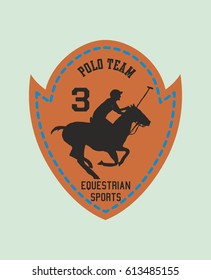 Polo sports Embroidery graphic design vector art