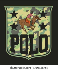 polo sports print embroidery graphic design vector art