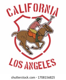 polo sports print embroidery graphic design vector art