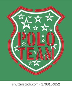 polo sports print embroidery graphic design vector art