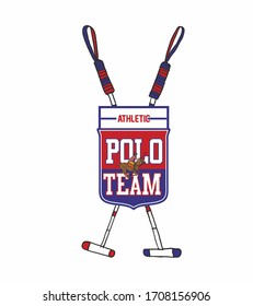 polo sports print embroidery graphic design vector art