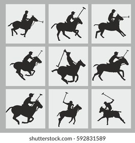 Polo sports team silhouette graphic design vector art