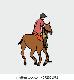 Polo sports team silhouette graphic design vector art