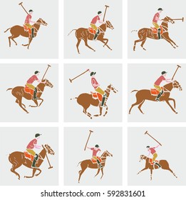 Polo sports team silhouette graphic design vector art