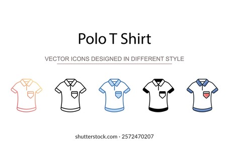 Polo T Shirt icon design with white background stock illustration