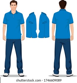 polo t shirt style blue man