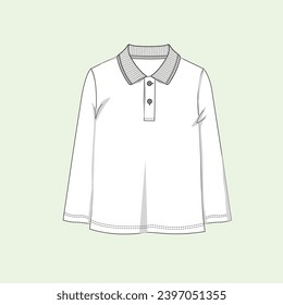 polo tee flat sketch illustration