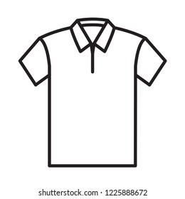 polo t-shirt human uniform vector icon, modern concept, outline style, black and white color