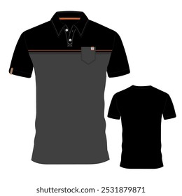 DISPOSIÇÃO DA CAMISETA POLO 
POLO PESCOÇO T-SHIRT DESIGN COM BOLSO E RÓTULO RECORTADO NO BOLSO 