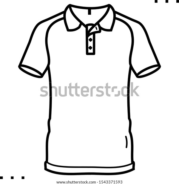 Polo Tshirt Line Art Icon Black Stock Vector Royalty Free