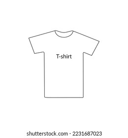 Polo T-shirt Line Icon Vector illustartion. Outline drawing tshirt vector icon isolated on white background. Simple line polo henley shirt. simple casual t-shirt symbol line icon  half sleeve shirt