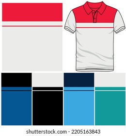 Polo t-shirt mockup template design for soccer jersey, football kit, golf, tennis, sportswear.