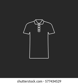 Polo t-shirt symbol simple line icon on background