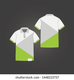 Polo T-shirt template with asymmetric triangles