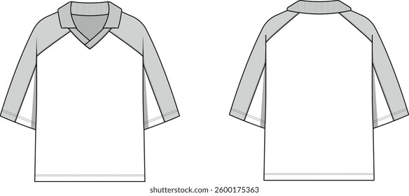 Polo T-shirt Vector Flat Sketch