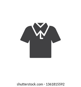 Polo t-shirt vector icon. filled flat sign for mobile concept and web design. Short sleeves shirt glyph icon. Symbol, logo illustration. Pixel perfect vector graphics