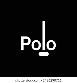 Polo typography incorporate with polo stick for sport brand logo