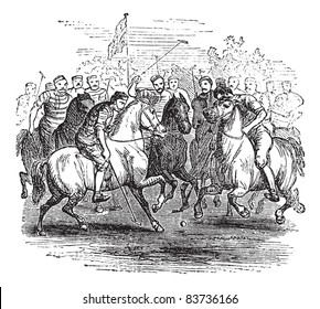 Polo, vintage engraved illustration. Trousset encyclopedia (1886 - 1891).