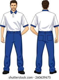 Polo-neck and trousers with pockets for the man
