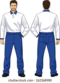Polo-neck and trousers with pockets for the man