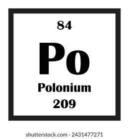 Polonium chemical element icon vector illustration design