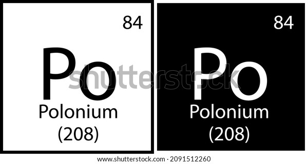 Polonium\
chemical element. Mendeleev table. Education background. Modern\
design. Vector illustration. Stock image.\
