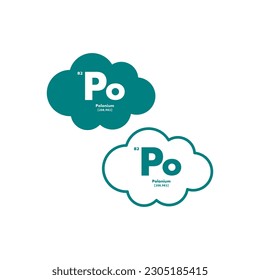 polonium icon set. vector template illustration for web design