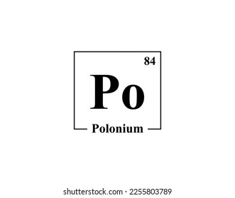 Polonium icon vector. 84 Po Polonium