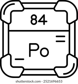 Design de ícone de vetor de linha de polônio