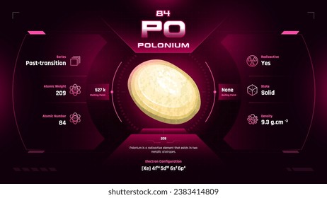 Polonium Parodic Table Element 84-Fascinating Facts and Valuable Insights-Infographic vector illustration design