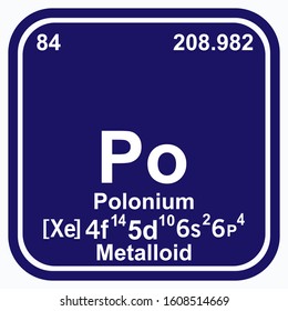 Polonium Periodic Table of the Elements Vector illustration eps 10
