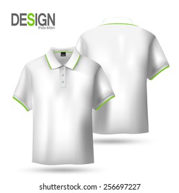 Polo-shirts. Design template(front and back views), Vector illustration.