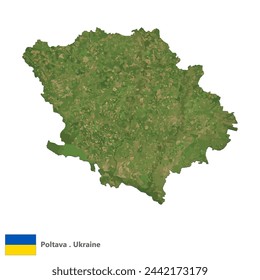Mapa topográfico de Poltava, Oblastos de Ucrania (EPS)
