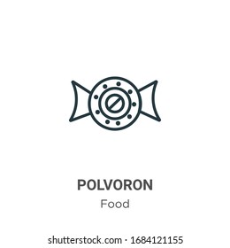Polvoron outline vector icon. Thin line black polvoron icon, flat vector simple element illustration from editable food concept isolated stroke on white background