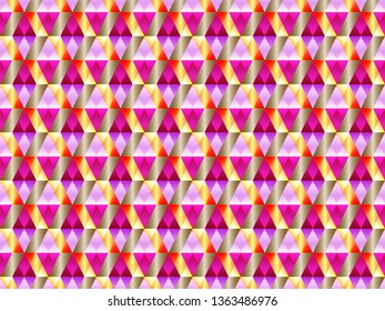 Poly art grid geometric seamless vector background. Hypnotic polygon triangles geometric bauhaus design. Rich seamless pattern with gold poly elements. Interior pattern design.