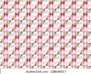 Poly art grid geometric seamless vector background. Hypnotic polygons triangles and rhombus geometric design. Chic seamless pattern with gold poly elements. Interior pattern design.