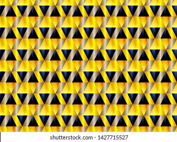 Poly art grid geometric seamless vector background. Hypnotic polygons triangles and rhombus geometric design. Luxurious seamless pattern with gold poly gradient elements. Sharp-edged pattern design.