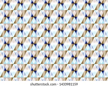 Poly art grid geometric seamless vector background. Hypnotic polygons triangles and rhombus geometric design. Chic seamless pattern with gold poly elements. Cool pattern design.