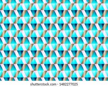 Poly art grid geometric seamless vector background. Hypnotic polygons triangles and rhombus geometric design. Chic seamless pattern with gold poly elements. Moody pattern design.
