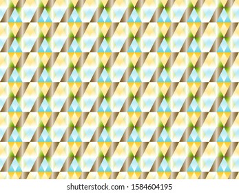 Poly art grid geometric seamless vector background. Hypnotic polygon triangles geometric bauhaus design. Rich seamless pattern with gold poly gradient elements. Fabric pattern design.