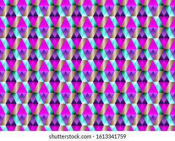 Poly art grid geometric seamless vector background. Hypnotic polygons triangles and rhombus geometric design. Kaleidoscope style polygonal seamless background. Cool pattern design.